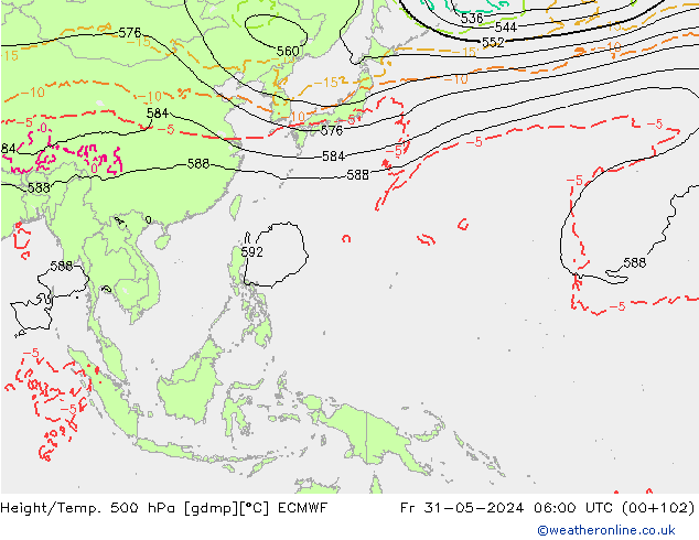 Z500/Rain (+SLP)/Z850 ECMWF Sex 31.05.2024 06 UTC