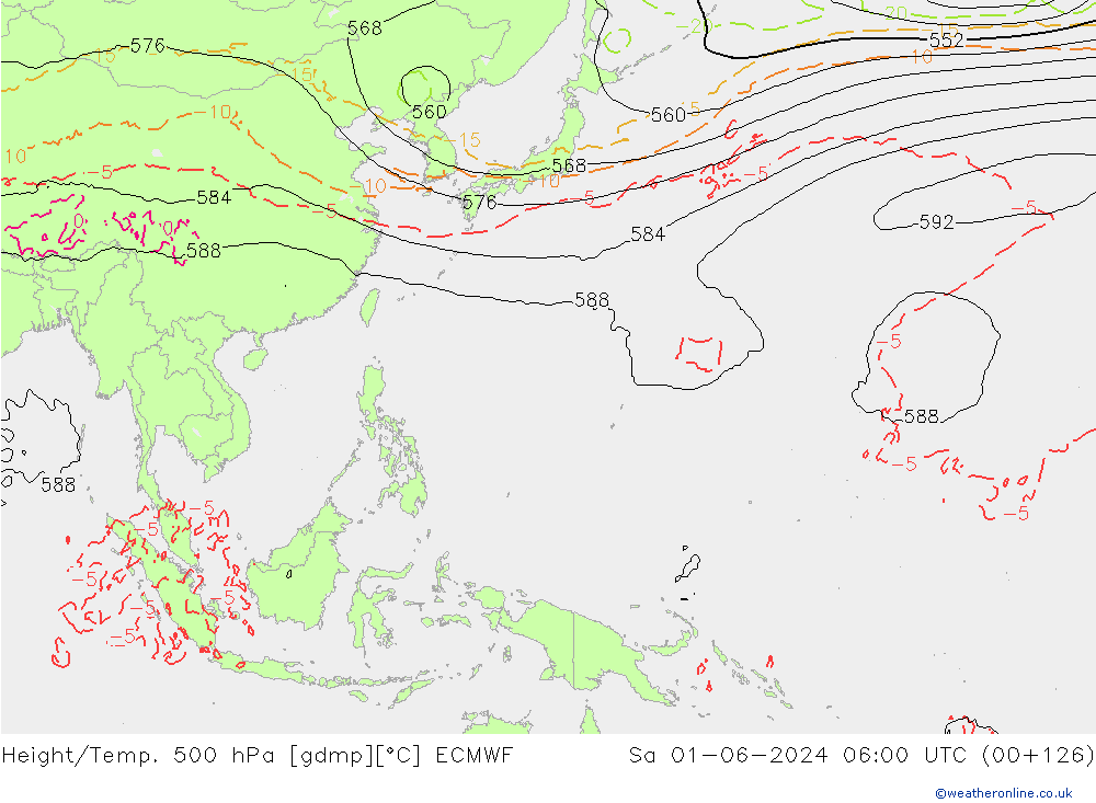 Z500/Yağmur (+YB)/Z850 ECMWF Cts 01.06.2024 06 UTC