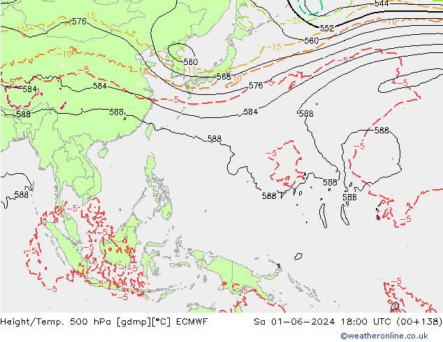 Z500/Rain (+SLP)/Z850 ECMWF Sa 01.06.2024 18 UTC