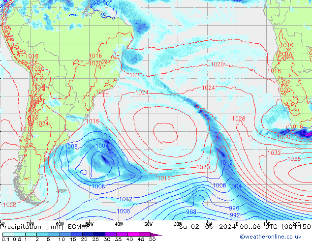 precipitação ECMWF Dom 02.06.2024 06 UTC