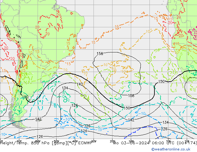 Z500/Rain (+SLP)/Z850 ECMWF Po 03.06.2024 06 UTC