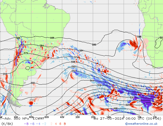 T-Adv. 500 hPa ECMWF Pzt 27.05.2024 06 UTC