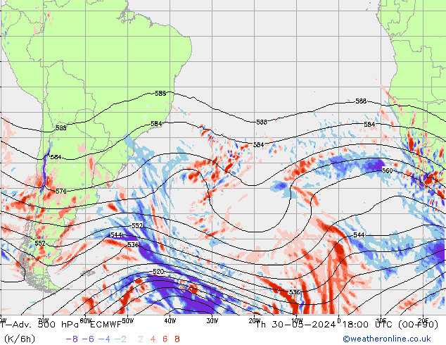 T-Adv. 500 hPa ECMWF jeu 30.05.2024 18 UTC