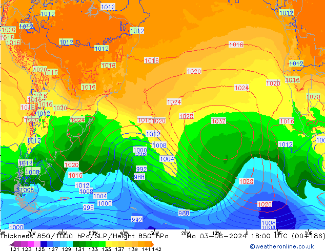 Thck 850-1000 hPa ECMWF Mo 03.06.2024 18 UTC