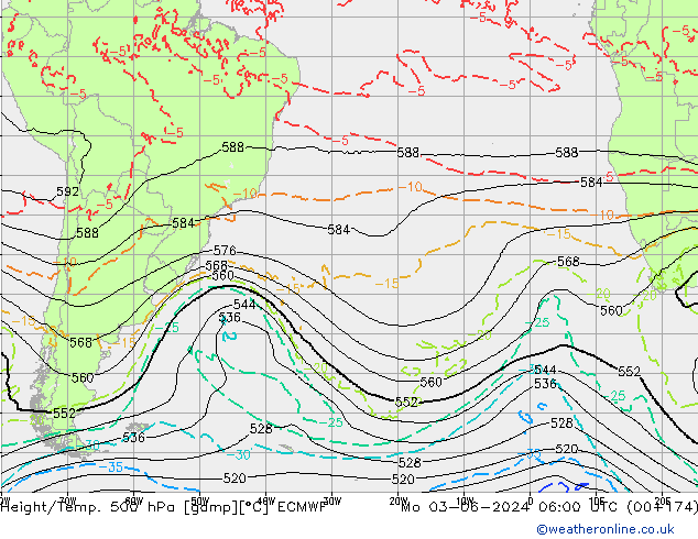 Z500/Rain (+SLP)/Z850 ECMWF Po 03.06.2024 06 UTC