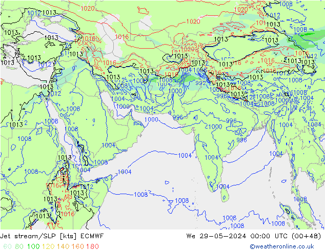 Straalstroom/SLP ECMWF wo 29.05.2024 00 UTC