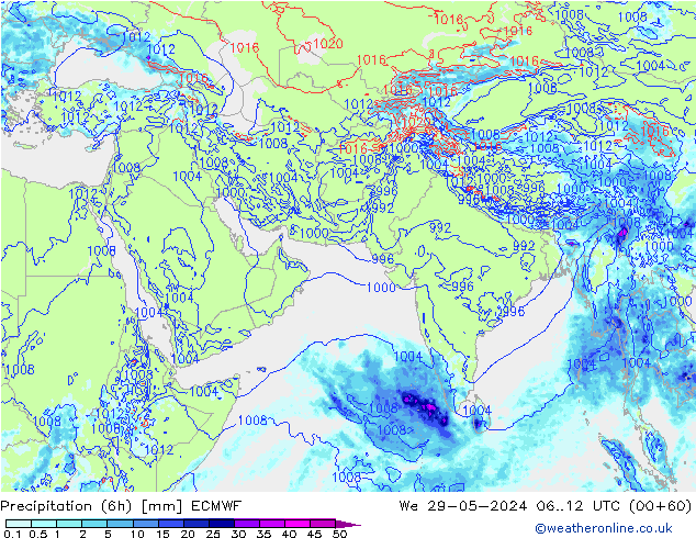 Z500/Regen(+SLP)/Z850 ECMWF wo 29.05.2024 12 UTC