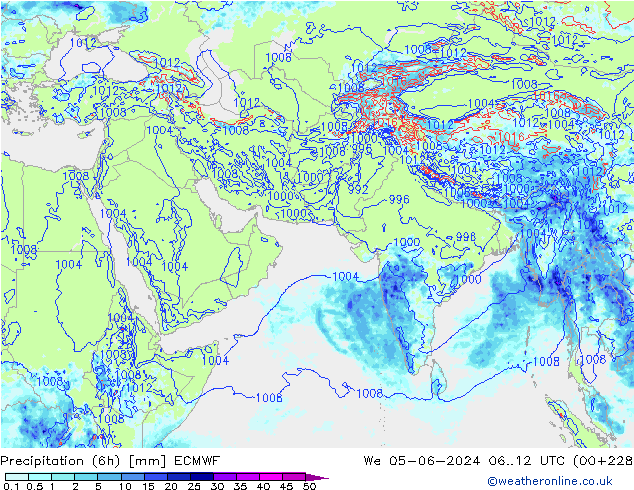 Z500/Rain (+SLP)/Z850 ECMWF śro. 05.06.2024 12 UTC