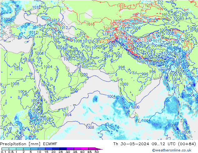 Niederschlag ECMWF Do 30.05.2024 12 UTC