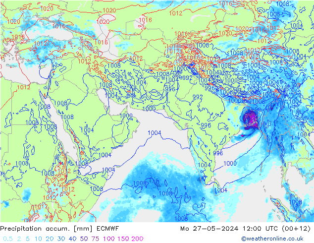 Precipitation accum. ECMWF  27.05.2024 12 UTC
