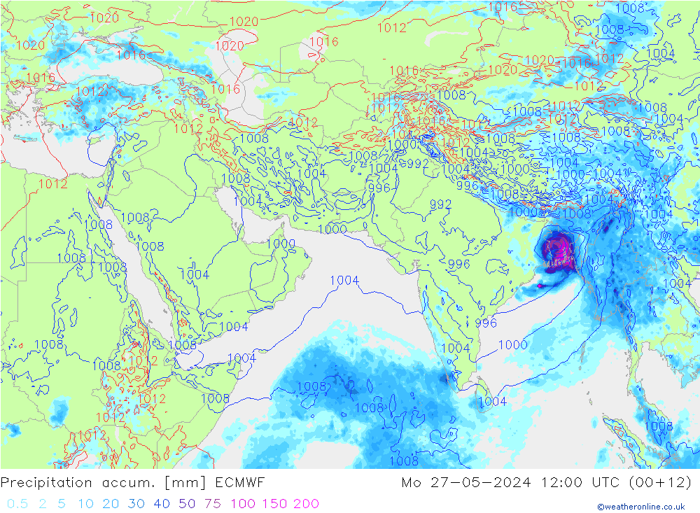 Precipitation accum. ECMWF  27.05.2024 12 UTC
