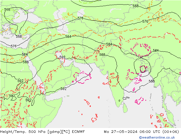 Z500/Rain (+SLP)/Z850 ECMWF lun 27.05.2024 06 UTC