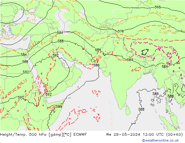 Z500/Regen(+SLP)/Z850 ECMWF wo 29.05.2024 12 UTC