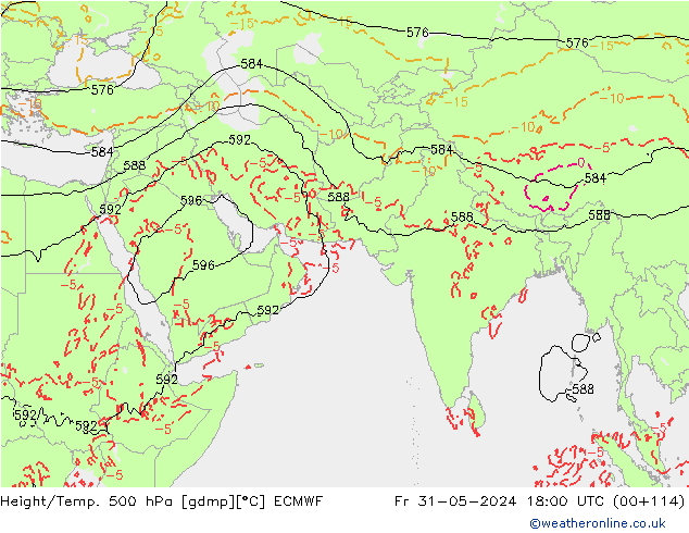 Z500/Rain (+SLP)/Z850 ECMWF Sex 31.05.2024 18 UTC
