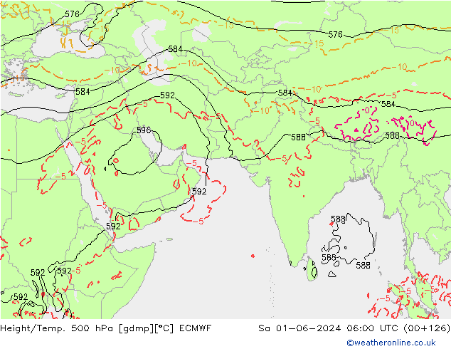 Z500/Rain (+SLP)/Z850 ECMWF Sáb 01.06.2024 06 UTC