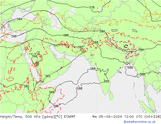 Z500/Rain (+SLP)/Z850 ECMWF śro. 05.06.2024 12 UTC