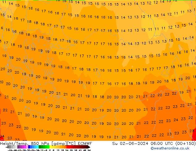 Z500/Rain (+SLP)/Z850 ECMWF dom 02.06.2024 06 UTC