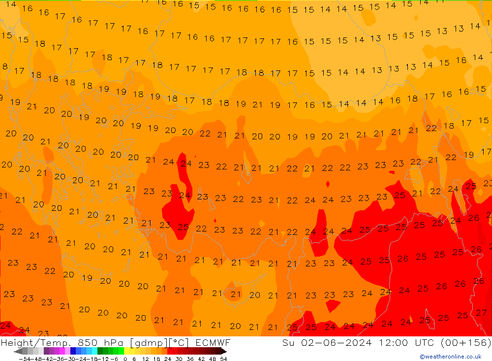 Z500/Rain (+SLP)/Z850 ECMWF dom 02.06.2024 12 UTC