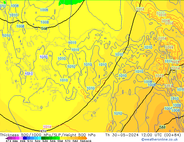 500-1000 hPa Kalınlığı ECMWF Per 30.05.2024 12 UTC