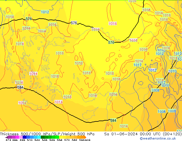 Thck 500-1000hPa ECMWF so. 01.06.2024 00 UTC