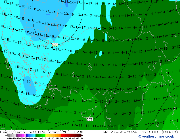 Z500/Rain (+SLP)/Z850 ECMWF lun 27.05.2024 18 UTC