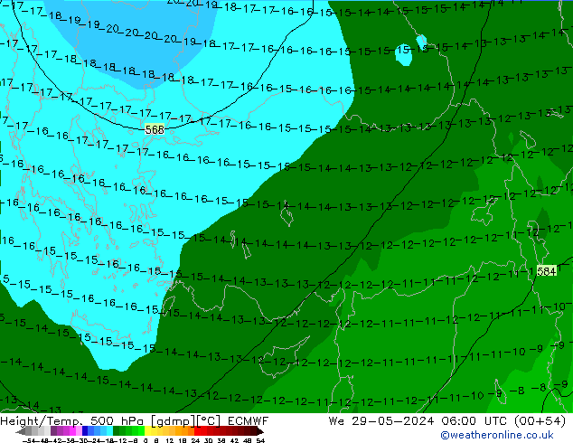 Z500/Rain (+SLP)/Z850 ECMWF We 29.05.2024 06 UTC