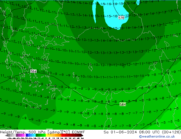 Z500/Rain (+SLP)/Z850 ECMWF So 01.06.2024 06 UTC