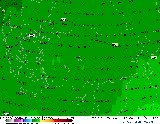 Géop./Temp. 500 hPa ECMWF lun 03.06.2024 18 UTC