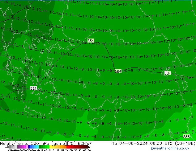 Z500/Rain (+SLP)/Z850 ECMWF Ter 04.06.2024 06 UTC