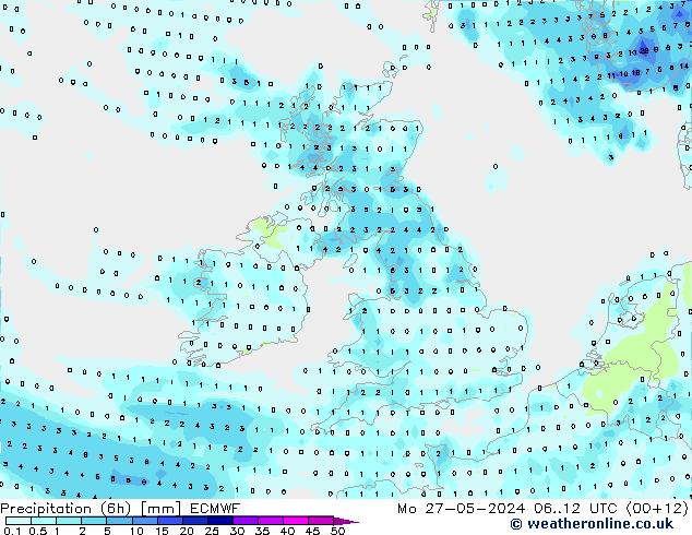 Z500/Rain (+SLP)/Z850 ECMWF lun 27.05.2024 12 UTC