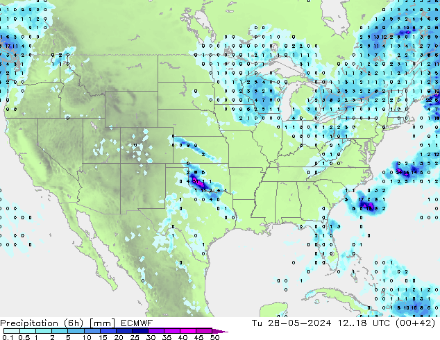 Z500/Rain (+SLP)/Z850 ECMWF Út 28.05.2024 18 UTC