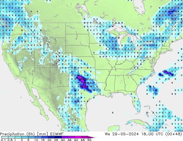 Z500/Rain (+SLP)/Z850 ECMWF We 29.05.2024 00 UTC