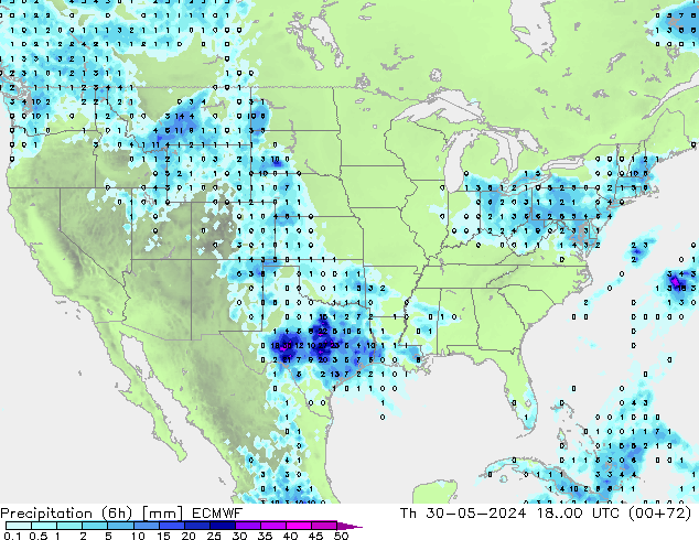 Z500/Rain (+SLP)/Z850 ECMWF Th 30.05.2024 00 UTC