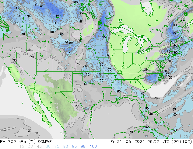 RH 700 hPa ECMWF pt. 31.05.2024 06 UTC