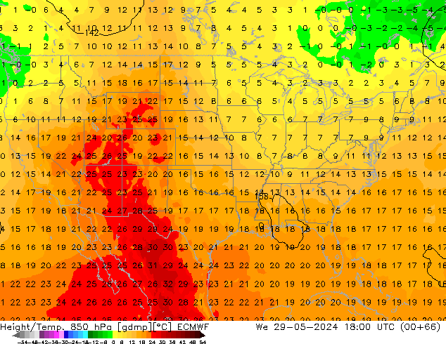 Z500/Rain (+SLP)/Z850 ECMWF St 29.05.2024 18 UTC