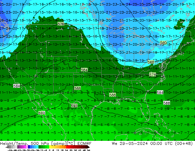 Z500/Rain (+SLP)/Z850 ECMWF We 29.05.2024 00 UTC