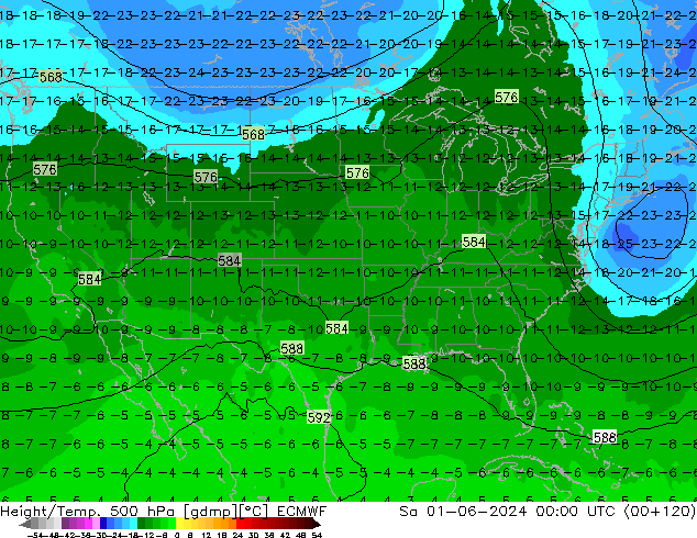 Z500/Rain (+SLP)/Z850 ECMWF Sáb 01.06.2024 00 UTC