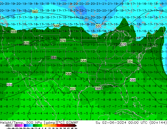 Z500/Regen(+SLP)/Z850 ECMWF zo 02.06.2024 00 UTC