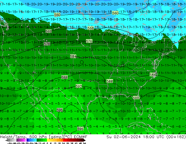 Z500/Rain (+SLP)/Z850 ECMWF Su 02.06.2024 18 UTC