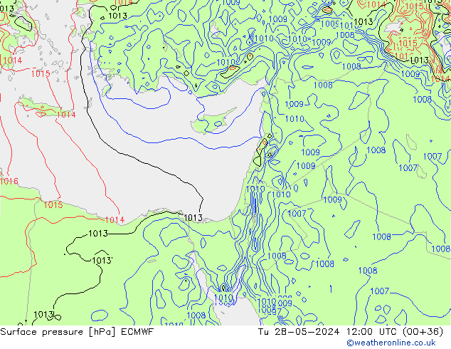 Luchtdruk (Grond) ECMWF di 28.05.2024 12 UTC