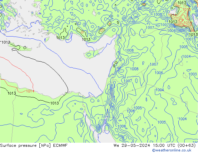 Bodendruck ECMWF Mi 29.05.2024 15 UTC