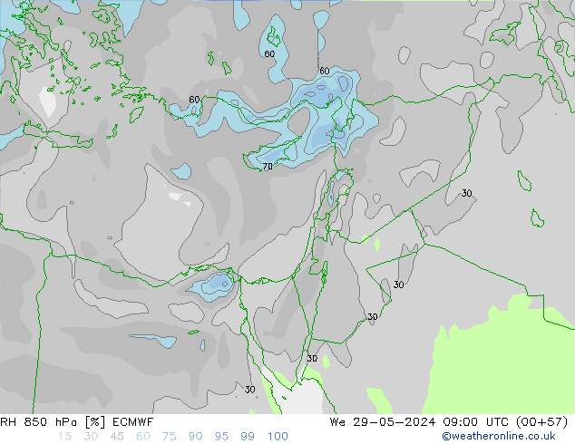 RH 850 hPa ECMWF  29.05.2024 09 UTC