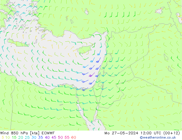 Wind 850 hPa ECMWF Po 27.05.2024 12 UTC