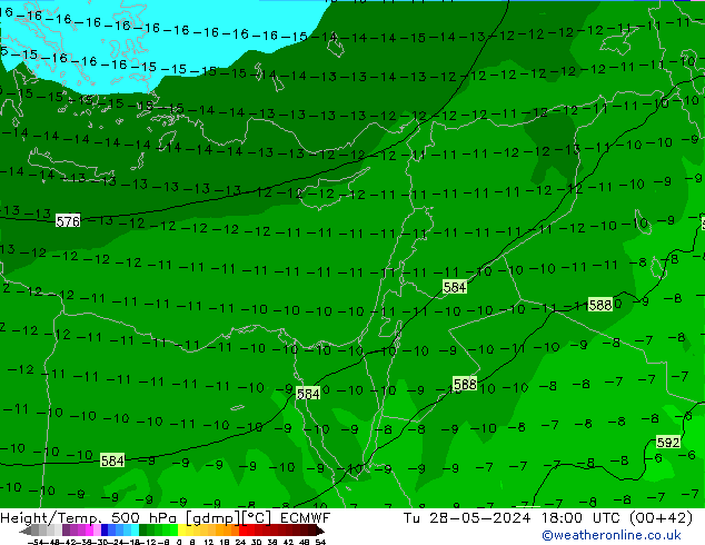 Z500/Rain (+SLP)/Z850 ECMWF Tu 28.05.2024 18 UTC