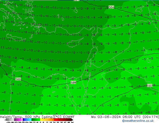 Z500/Rain (+SLP)/Z850 ECMWF ��� 03.06.2024 06 UTC