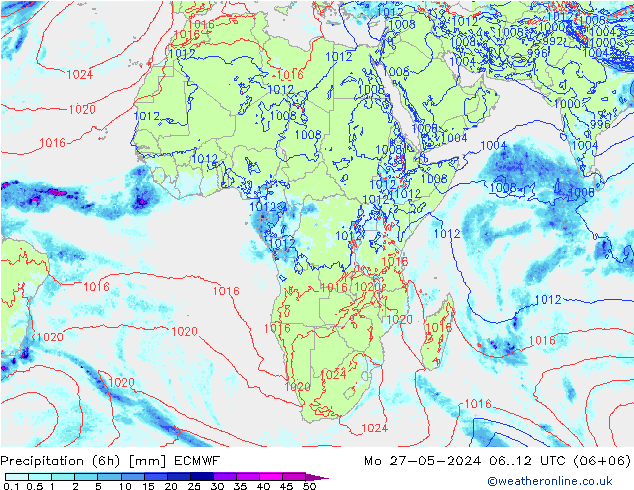 Z500/Rain (+SLP)/Z850 ECMWF lun 27.05.2024 12 UTC