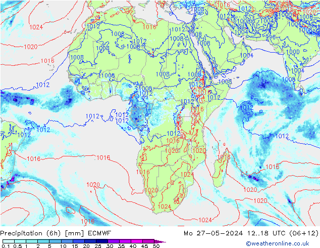 Z500/Rain (+SLP)/Z850 ECMWF Mo 27.05.2024 18 UTC