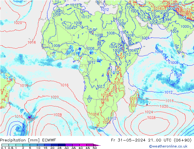 Precipitazione ECMWF ven 31.05.2024 00 UTC