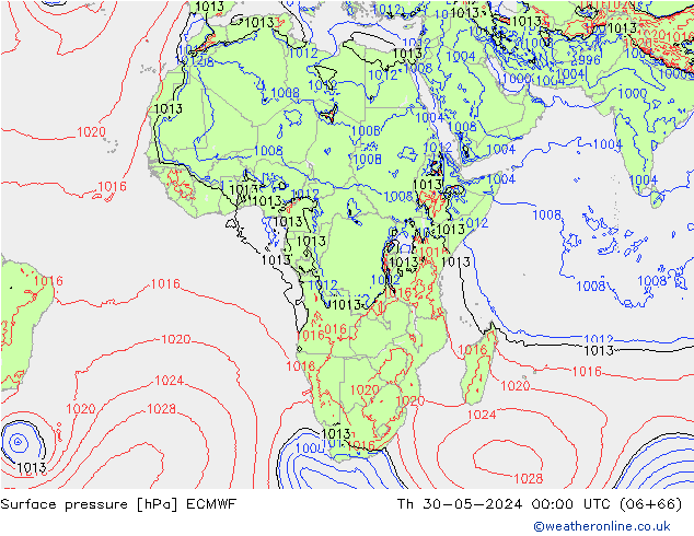 Yer basıncı ECMWF Per 30.05.2024 00 UTC