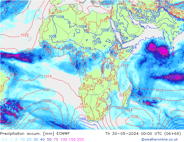 Precipitation accum. ECMWF Th 30.05.2024 00 UTC
